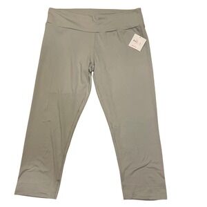 NWT Sexy Basics Capri Leggings High Waist Yoga Pants Activewear Light Gray‎ XL